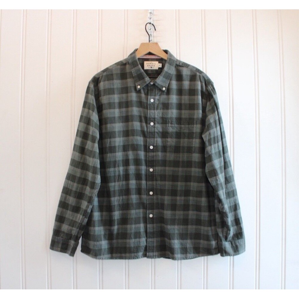 The Normal Brand‎ Men’s Plaid Flannel Shirt XL Green Gorp Core Outdoor